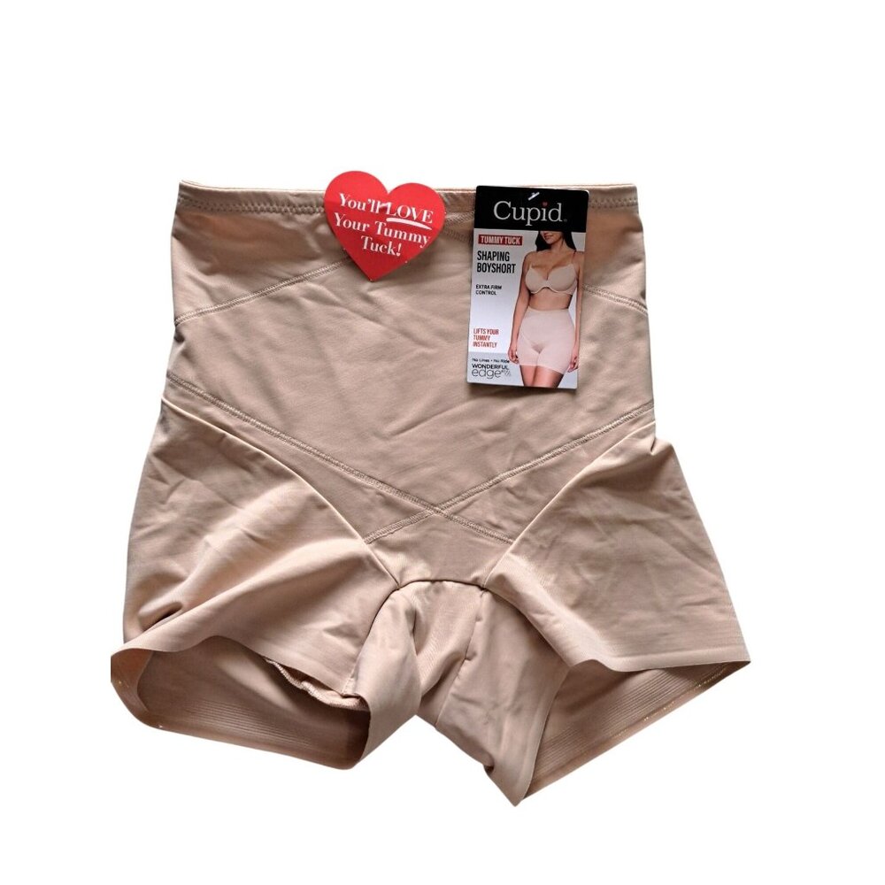 NEW Cupid Tummy Tuck Shaping Boyshort Beige S  Extra Firm Control Women's Shape